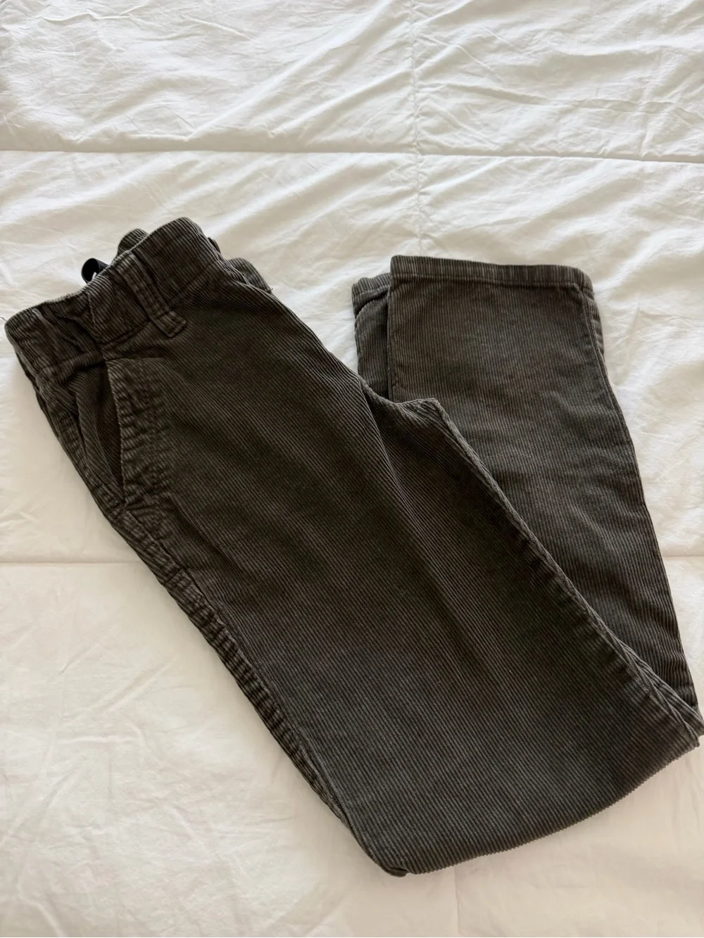 Kids Corduroy Pants in Dark Green Classic Casual Fit